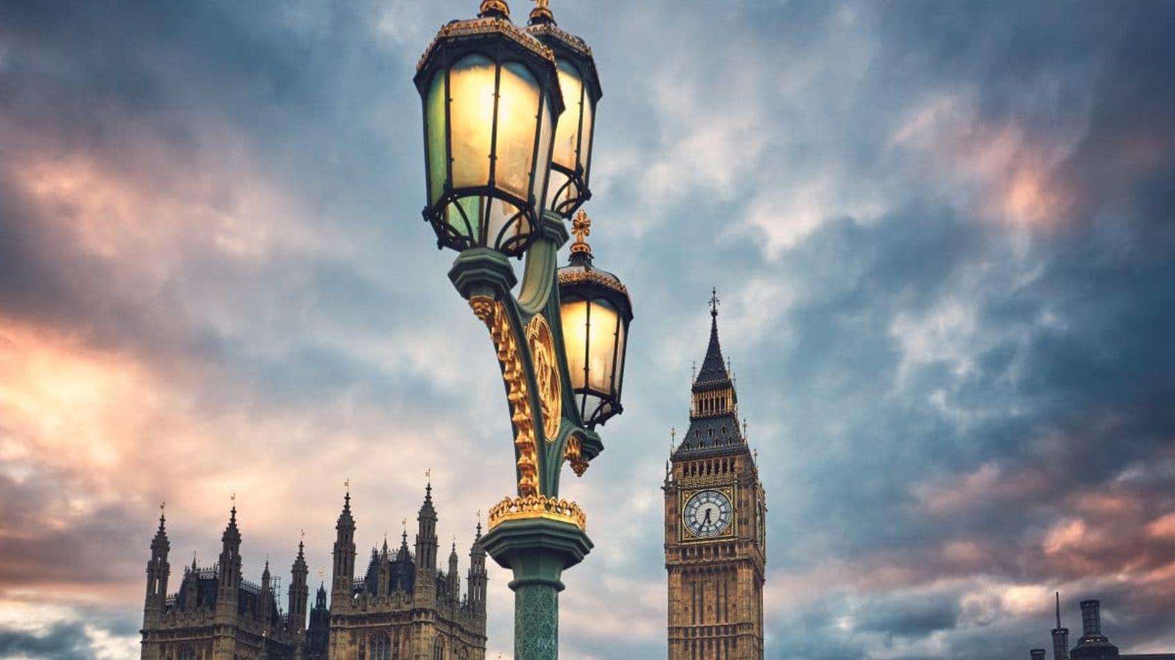 Big Ben and Houses of Parliament at dusk, London, United Kingdom - selective focus