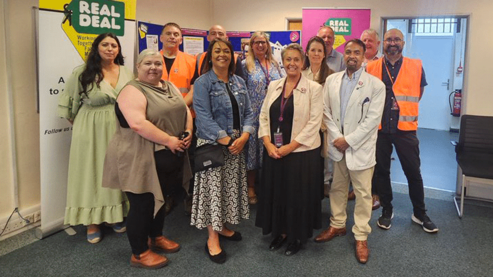 Manchester’s Markets Team and councillors at the Real Deal 15-Year celebration, August 2024.